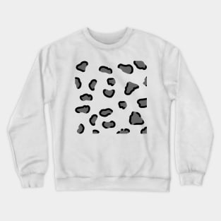 Black and White Snow Leopard Print Crewneck Sweatshirt